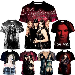 ขายดี เสื้อยืดแขนสั้น พิมพ์ลายวง Heavy Metal Nightwish Floor Jansen Casaul Fun 3D สไตล์ฮิปฮอป สตรีท ฮาราจูกุ แฟชั่นสําหรับผู้ชาย และผู้หญิง 2023