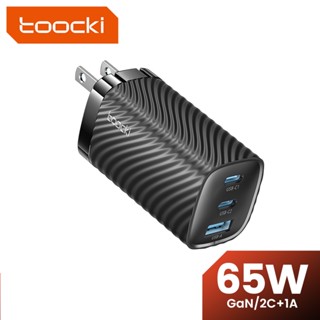 Toocki อะแดปเตอร์พาวเวอร์ชาร์จ USB Type C 65W PPS QC3.0 PD3.0 สามพอร์ต สําหรับเดินทาง