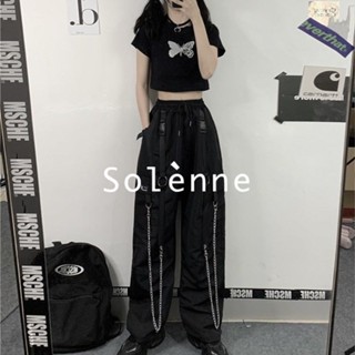 Solenne  กางเกงขายาว กางเกงคาร์โก้ Vintage Cargo pants 2023 NEW Style Beautiful Unique รุ่นใหม่ สไตล์เกาหลี A20M089 36Z230909