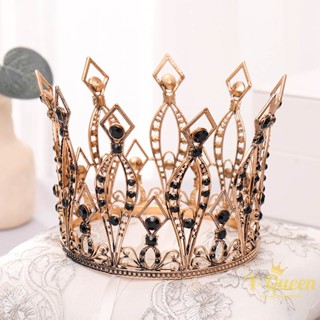 เครื่องประดับ มงกุฎ ทรงกลม สไตล์ยุโรป และสหรัฐอเมริกา สําหรับตกแต่งเค้กวันเกิดเจ้าสาว