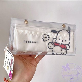 กระเป๋าดินสอ PVC ลายการ์ตูนวาเลนไทน์ สีโปร่งใส สไตล์เกาหลี สําหรับใส่เครื่องเขียน สํานักงาน