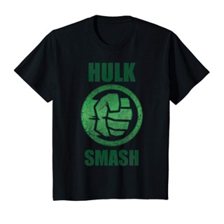 ขายดี เสื้อยืดผ้าฝ้าย 100% พิมพ์ลายโลโก้ Marvel Hulk Smash Fist ของขวัญคริสต์มาส สําหรับผู้ชาย 852401