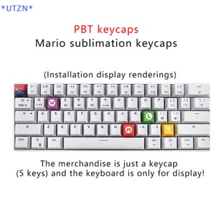 Utzn&gt; ปุ่มกดคีย์บอร์ด Pbt ลายการ์ตูนมาริโอ้น่ารัก สําหรับเล่นเกม คอมพิวเตอร์ 5 ชิ้น ต่อชุด