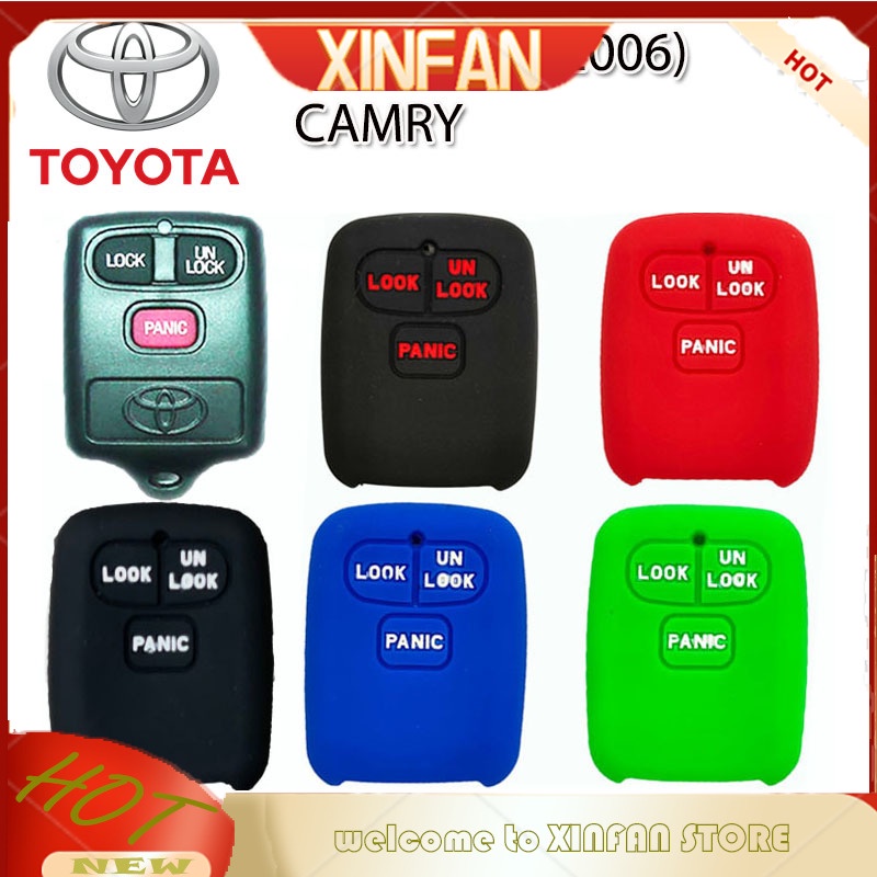 Xinfan เคสกุญแจรีโมทรถยนต์ ยางซิลิโคนนิ่ม หนา กันรอยขีดข่วน สําหรับ Toyota Vios 2003-2006 Camry