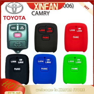 Xinfan เคสกุญแจรีโมทรถยนต์ ยางซิลิโคนนิ่ม หนา กันรอยขีดข่วน สําหรับ Toyota Vios 2003-2006 Camry