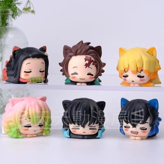 ส่งฟรี พร้อมส่ง โมเดลฟิกเกอร์ Demon Slayer Tanjiro My Wife Zenitsu Nezuko Inosuke Kasumi Column Love Column Q Version สําหรับตกแต่งรถยนต์