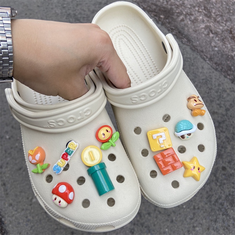 น่ารัก Mario เกม croc jibits ชุด Toy Story Jibitz Charm เห็ดดอกไม้รองเท้า Charms Pin ตกแต่ง