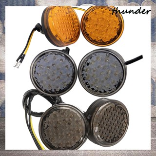 Thunder ไฟเลี้ยว Led 12v 3000k ทรงกลม อุปกรณ์เสริม สําหรับรถจักรยานยนต์ 1 คู่