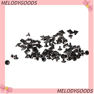 Melodg หมุดพีระมิด 10 มม. สีดํา สไตล์พังก์ สําหรับเสื้อผ้า
