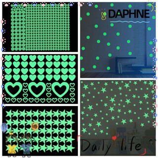 Daphne สติกเกอร์วอลเปเปอร์เรืองแสงในที่มืด ลายจุด ดาว หัวใจ Diy สําหรับติดตกแต่งผนังบ้าน เพดานห้องนอนเด็ก