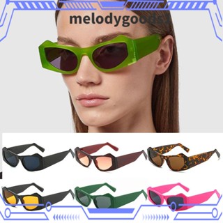 Melodygoods1 แว่นกันแดด UV400 ทรงเรขาคณิต ตาแมว สไตล์พังก์