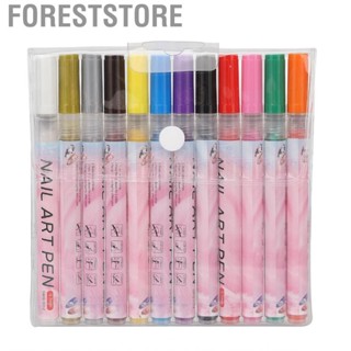 Foreststore Nail Art Pens Set  Right Size Portable Graffiti Pen Multi Color for Flower Pattern