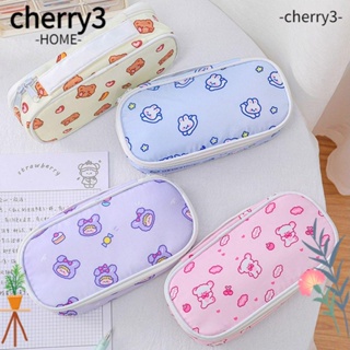 Cherry3 กระเป๋าดินสอ ผ้าโพลีเอสเตอร์ แบบพกพา จุของได้เยอะ ลายการ์ตูน