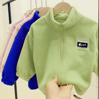 แจ็คเก็ตกํามะหยี่ Oli สําหรับเด็ก เสื้อผ้าเด็กในฤดูใบไม้ร่วงและฤดูหนาว-SK4J116