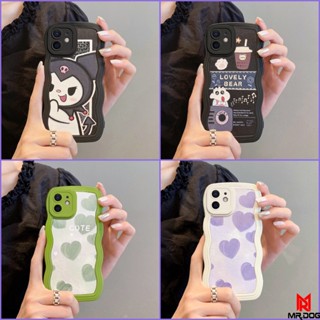 เคส iPhone 11 12 13 14 PRO สไตล์ใหม่ เคส เส้นหยัก สติกเกอร์หนังแกะ KLQ4