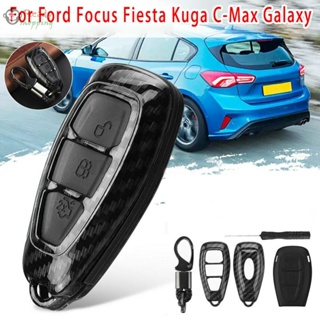 เคสกุญแจรีโมทรถยนต์ 3 ปุ่ม สีดํา สําหรับ Ford Focus Foriesta Glossy UV-Coating