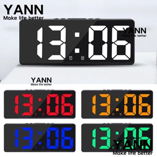 YANN1 นาฬิกาปลุกดิจิทัล LED บอกอุณหภูมิ ปฏิทิน และตัวเลข มีไฟแบ็คไลท์ข้างเตียง