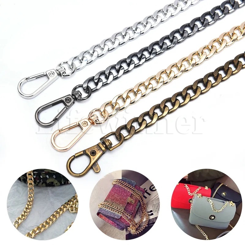 อะไหล่สายโซ่โลหะ 120 ซม. พร้อมบักเกิล แบบเปลี่ยน สําหรับกระเป๋า DIY