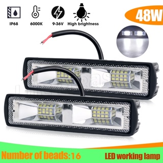 ไฟหน้ารถยนต์ LED 48W 16 ดวง แถวเดียว อะไหล่สํารอง สําหรับรถยนต์ รถจักรยานยนต์ SUV รถบรรทุก รถยก เรือ