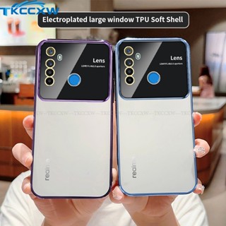 เคสโทรศัพท์มือถือ PC แข็ง แบบใส ป้องกันเลนส์กล้อง หรูหรา สําหรับ Realme 8 5G 6i 5i 5 5s V13