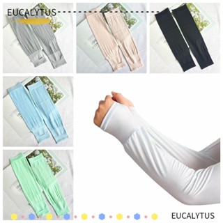 Eutus ปลอกแขน ผ้าเรยอน กันแดด ป้องกันรังสียูวี สีพื้น สําหรับขับรถ