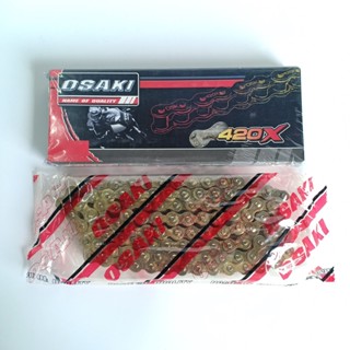 OSAKI โอซากิ โซ่ชุบทอง 420 L แข็งแรงทนทาน ของแท้จากโรงงาน 100% .ใช้กับรถมอเตอร์ไซค์ได้ทุกคัน