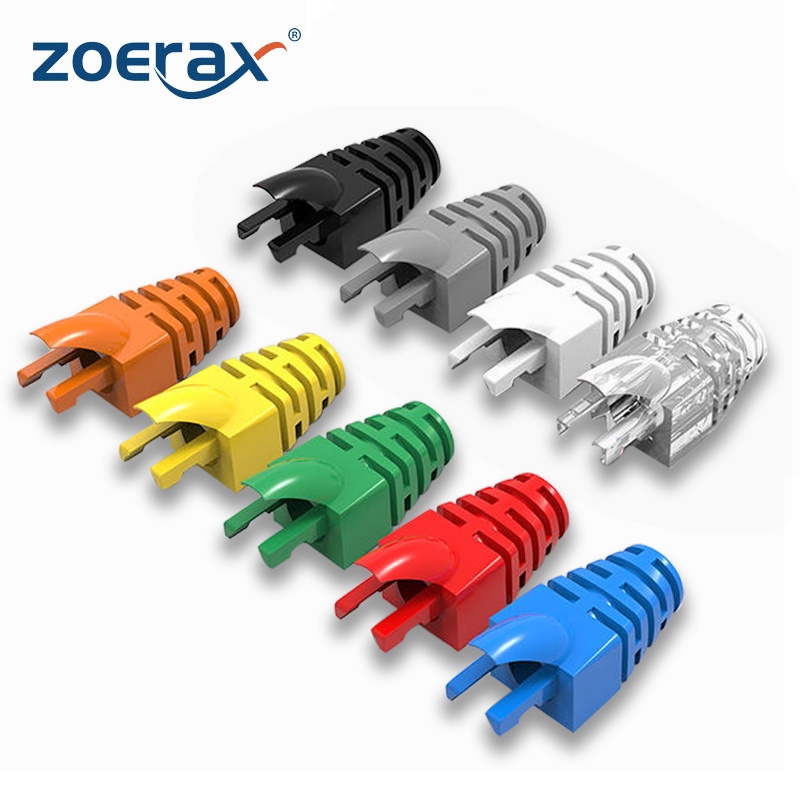 Zoerax ปลั๊กเชื่อมต่อสายเคเบิลเครือข่ายอีเธอร์เน็ต Cat5E CAT6 RJ45 100 ชิ้น