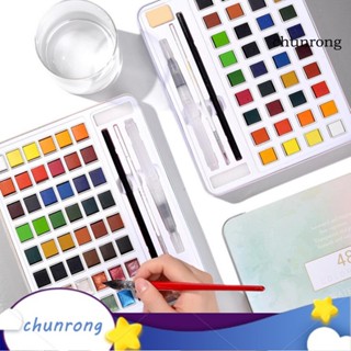 Chunrong ชุดสีน้ํากลิตเตอร์ 12 36 48 สี พร้อมกล่องเหล็ก