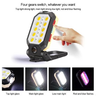 COB LED Work Light Magnetic Camping Lamp Flashlight With Hook USB Rechargeable