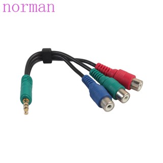 Norman อะแดปเตอร์ AUX 3.5 มม. เป็น YPbPr 3 RCA ตัวผู้ เป็นตัวเมีย DC 3.5 มม. ปลั๊กแอนด์เพลย์ 4 ขั้ว 13 ซม. สีเขียว น้ําเงิน แดง สําหรับทีวี พีซี กล้อง คอมพิวเตอร์ อุปกรณ์อัจฉริยะ