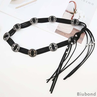 [Biubond] เข็มขัดผูกหนัง PU แฟชั่น พร้อมเชือกลูกปัด สําหรับเสื้อกันหนาว ชุดเดรส