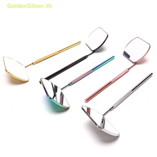 Goldensilver กระจกแต่งหน้า ด้ามจับยาว ขนาดใหญ่ สีเงิน