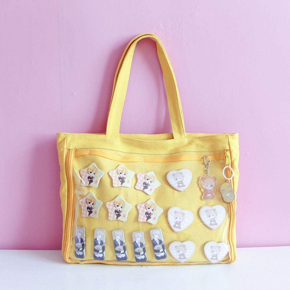 กระเป๋าถือใส TOSE, กระเป๋าสะพายผ้าใบแบบใช้ซ้ําได้, การออกแบบ Harajuku ความจุขนาดใหญ่ Satchels Bag Shopping