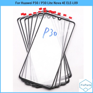 สําหรับ Huawei P30 / P30lite / P30 Pro หน้าจอสัมผัส LCD ด้านหน้า ด้านนอก กระจก แผงเลนส์ หน้าจอสัมผัส ฝาครอบกระจก พร้อม OCA แทนที่