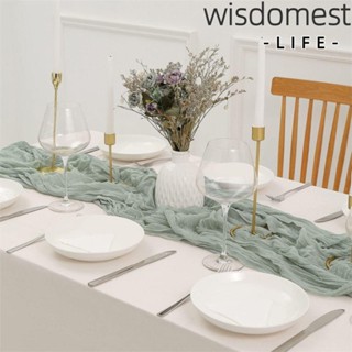 Wisdomest ผ้าปูโต๊ะ ทรงสี่เหลี่ยมผืนผ้า สีเขียว สีเทา 158 นิ้ว สําหรับตกแต่งโต๊ะ งานแต่งงาน 2 ชิ้น