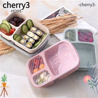 Cherry3 กล่องอาหารกลางวัน ปิกนิก ฟางข้าวสาลี แบบพกพา