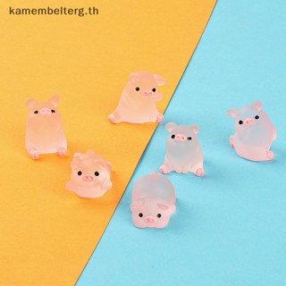 Kam เครื่องประดับเรซิ่น รูปหมูโยคะน่ารัก สีชมพู สําหรับทําเครื่องประดับ 5 ชิ้น ต่อล็อต