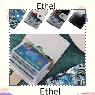 Ethel1 กระเป๋าสตางค์ หนัง Pu ใส่บัตรเครดิตได้ 24 ช่อง ป้องกันการขโมย สําหรับผู้ชาย และผู้หญิง