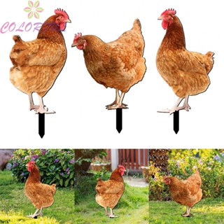 【COLORFUL】Chicken Sign Poles 1/3Pcs Chick Characters Farmhouse Statue Garden Lawn