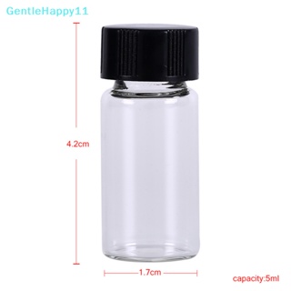 Gentlehappy ขวดโหลแก้วใส ขนาดเล็ก 5 มล. พร้อมฝาปิดสกรู 5 ชิ้น