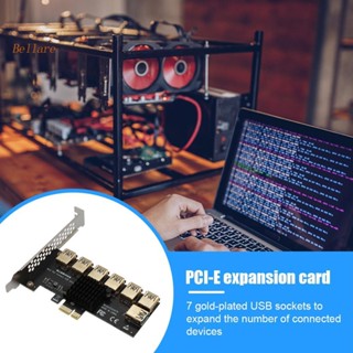 อะแดปเตอร์การ์ดไรเซอร์ PCI-Express USB 3.0 1x 1 เป็น 7 สําหรับขุดเหมือง BTC ETH [Bellare.th]