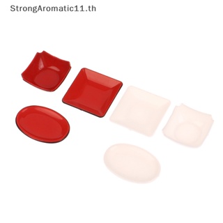 Strongaromatic ถาดชามอาหารจิ๋ว 1:12 อุปกรณ์เสริม สําหรับตกแต่งบ้านตุ๊กตา 1 ชุด