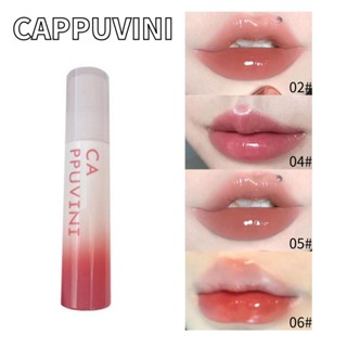 Cappuvini ลิปสติก ลิปกลอส คริสตัล เพิ่มความชุ่มชื้น กันน้ํา ไม่ติดแก้ว สีขาว