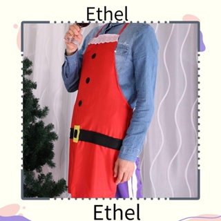 Ethel1 ผ้ากันเปื้อน ลาย Merry Christmas สีแดง สําหรับตกแต่งคริสต์มาส