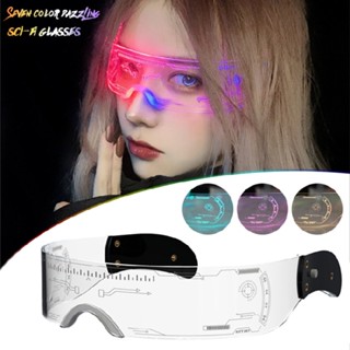 Punk LED Light Up Glasses Party Flashing Rave Costume Cosplay Prop Eyeglasses