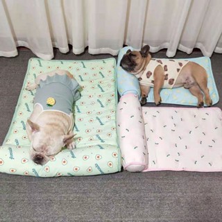  Pet Ice Cushion Dog Bed Dog Cushion Ice Silk Cotton Summer Cold Core Fabric Pet Mattress