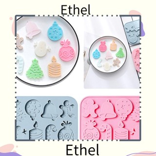 Ethel1 แม่พิมพ์ซิลิโคน ธีมคริสต์มาส แม่พิมพ์ตกแต่งวันหยุด แม่พิมพ์สบู่ ช็อคโกแลต เค้ก แม่พิมพ์สโนว์แมน ต้นไม้