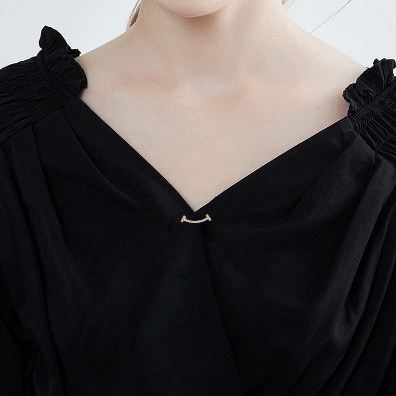อารมณ์หรูหรา สวยหรู เงา พลอยเทียม เข็มกลัด ผู้หญิง น่ารัก อเนกประสงค์ ยิ้ม หมุด เสื้อผ้า เครื่องประดับตกแต่ง
