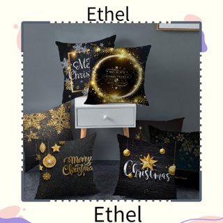 Ethel1 ปลอกหมอน ทรงสี่เหลี่ยม ลายคริสต์มาส ซานต้า กวาง สําหรับตกแต่งบ้าน โซฟา