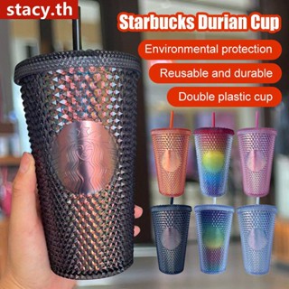 【พร้อมส่ง】 473ml/16oz Diamond Radiant Goddess Straw Cup Coffee Cup Summer Holiday Cold Cup Tumbler Durian Cup